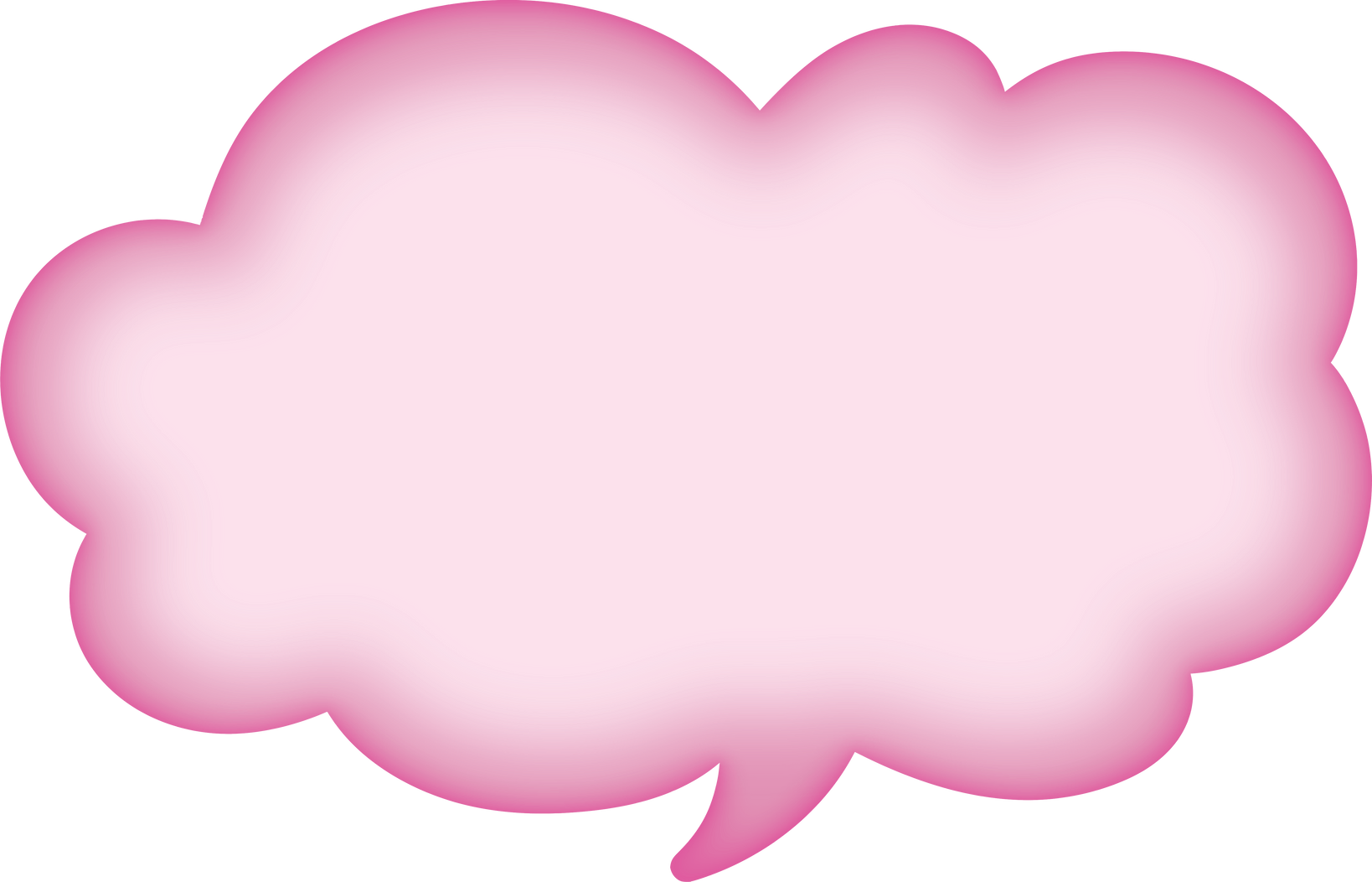 Text Box Cloud Pink 3d Message Bubble