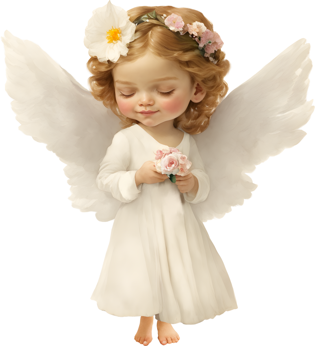 Realistic Baby Angel Illustration 